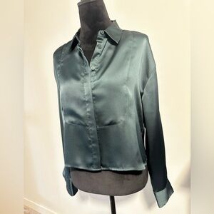 LOFT Forest Green Blouse.   Size M.   Like New.  Worn once.